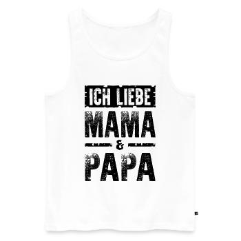 Ich Liebe Mama Papa - Männer Premium Bio Tank Top - Weiß - Vorne - AI Model Male 178 light (178cm)