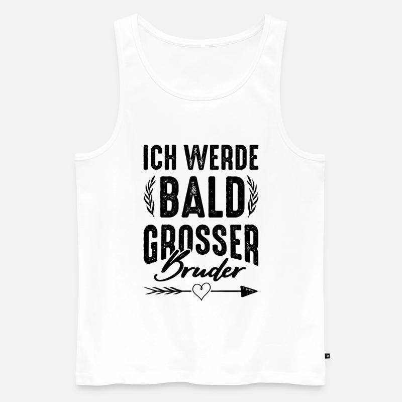 Ich werde grosser Bruder - Männer Premium Bio Tank Top - Weiß