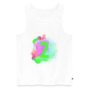 2 Nombre d’objets blob - Débardeur bio Premium Homme - blanc - Devant - Michal (187cm)