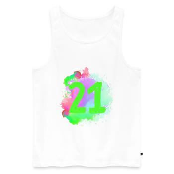 21 Nombre d’objets blob - Débardeur bio Premium Homme - blanc - Devant - Michal (187cm)