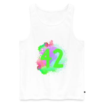 42 Nombre d’objets blob - Débardeur bio Premium Homme - blanc - Devant - Michal (187cm)