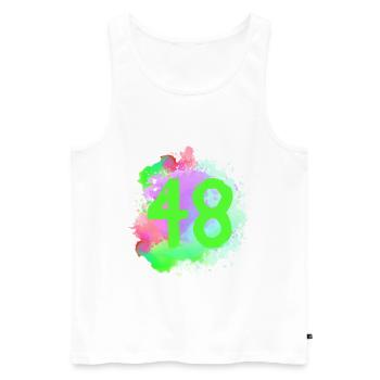 48 Nombre d’objets blob - Débardeur bio Premium Homme - blanc - Devant - Michal (187cm)