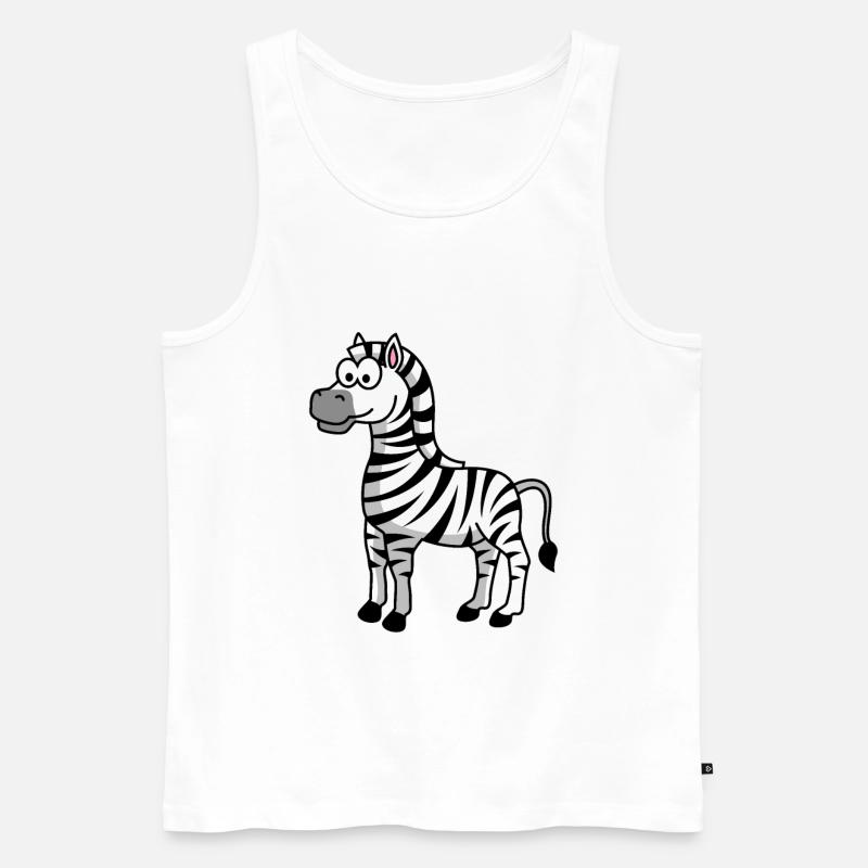 Zebra Comic Tier - Männer Premium Bio Tank Top - Weiß
