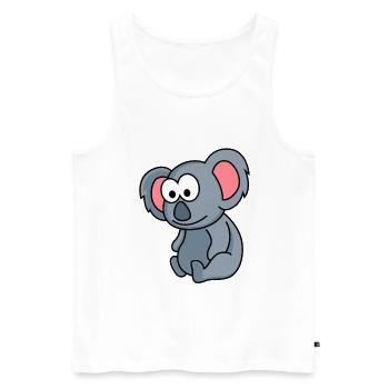 Koala Comic Tier - Männer Premium Bio Tank Top - Weiß - Vorne - Michal (187cm)