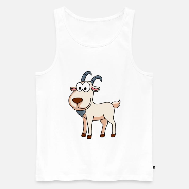Bergziege Comic Tier - Männer Premium Bio Tank Top - Weiß