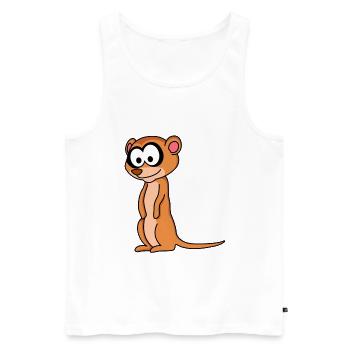 Suricate Comic Animal - Débardeur bio Premium Homme - blanc - Devant - Michal (187cm)