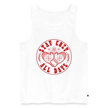 Winter Kalt - Männer Premium Bio Tank Top - Weiß - Vorne - Michal (187cm)