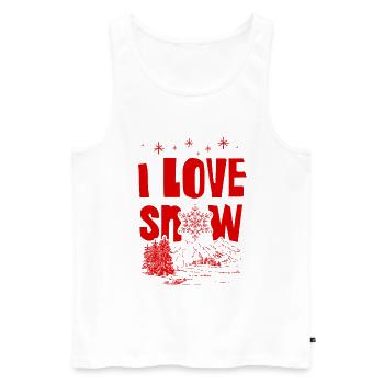 I Love Snow - Männer Premium Bio Tank Top - Weiß - Vorne - Michal (187cm)