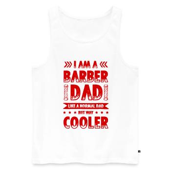 Barber Dad - Männer Premium Bio Tank Top - Weiß - Vorne - AI Model Male 178 light (178cm)