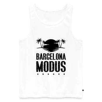 Barcelona Modus - Männer Premium Bio Tank Top - Weiß - Vorne - AI Model Male 178 light (178cm)