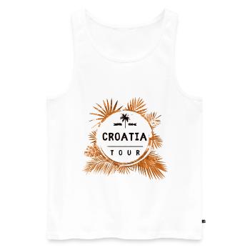 Croatia Tour Colorful - Men's Premium Organic Tank Top - white - Front - Michal (187cm)