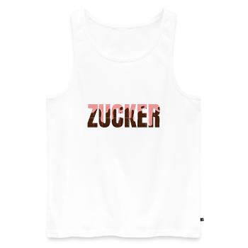 Zucker - Männer Premium Bio Tank Top - Weiß - Vorne - Michal (187cm)