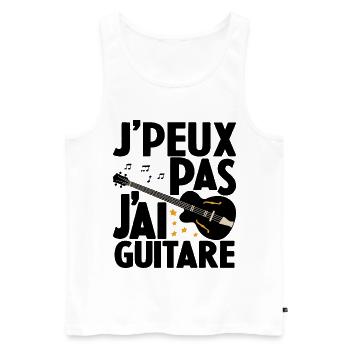 Je Peux Pas J'ai Guitare Drôle Guitare - Débardeur bio Premium Homme - blanc - Devant - Michal (187cm)
