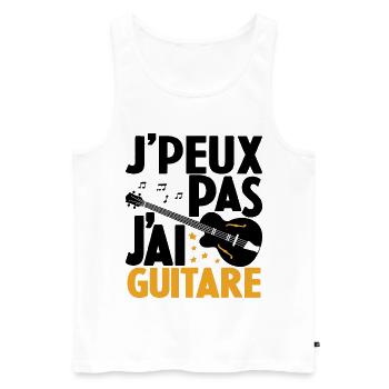 Je Peux Pas J'ai Guitare Drôle Guitare - Débardeur bio Premium Homme - blanc - Devant - Michal (187cm)