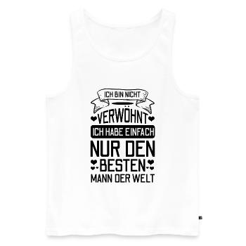 Bester Mann der Welt Geschenk Geschenkidee - Männer Premium Bio Tank Top - Weiß - Vorne - Michal (187cm)