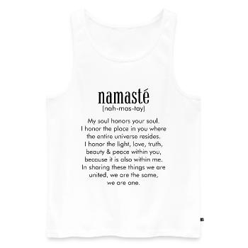 Yoga Méditation Spiritualité Namaste Noir - Débardeur bio Premium Homme - blanc - Devant - Michal (187cm)