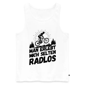 Fahrrad Fahrradfahren Radfahrer Radlos Schwarz - Männer Premium Bio Tank Top - Weiß - Vorne - AI Model Male 178 light (178cm)