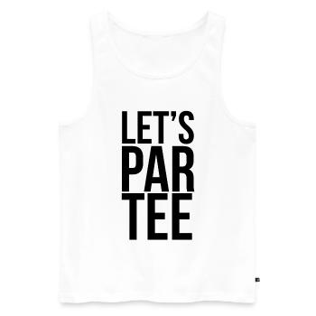 Terrain de golf golfeurs dictons texte par tee noir - Débardeur bio Premium Homme - blanc - Devant - Michal (187cm)