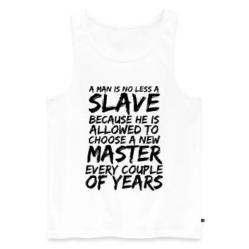 Anarchist anarchism anarchy slave black - Men's Premium Organic Tank Top - white - Front - AI Model Male 178 light (178cm)