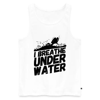 Divers diving scuba divers saying breathing - Men's Premium Organic Tank Top - white - Front - AI Model Male 178 light (178cm)