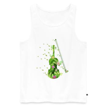 Violin Violin Players Flowers Green - Men's Premium Organic Tank Top - white - Front - Michal (187cm)