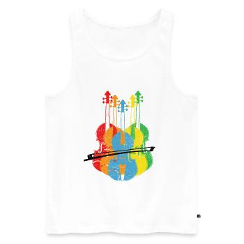 Violin violin violin player colorful - Men's Premium Organic Tank Top - white - Front - AI Model Male 178 light (178cm)