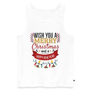 Weihnachten Weihnachten Weihnachten Weihnachten Weihnachten - Männer Premium Bio Tank Top - Weiß - Vorne - Michal (187cm)