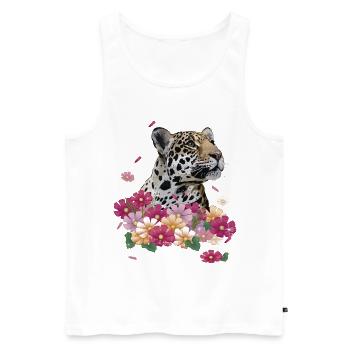 Jaguar - Männer Premium Bio Tank Top - Weiß - Vorne - AI Model Male 178 light (178cm)