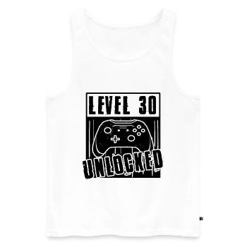 30er Geburtstag Mann Level 30 Freigeschaltet - Männer Premium Bio Tank Top - Weiß - Vorne - Michal (187cm)