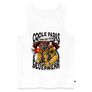Coole Papas Sind Bei Der Feuerwehr Feuerwehrmann - Männer Premium Bio Tank Top - Weiß - Vorne - Michal (187cm)