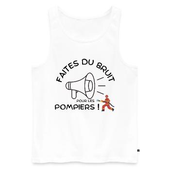 Faites du bruit pour les pompiers - Les héros de.. - Débardeur bio Premium Homme - blanc - Devant - Michal (187cm)