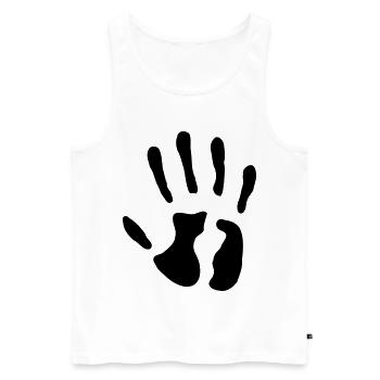 Hand - date of birth - 5 years - Men's Premium Organic Tank Top - white - Front - AI Model Male 178 light (178cm)