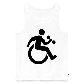 Rollstuhl-Fitness-Symbol # - Männer Premium Bio Tank Top - Weiß - Vorne - AI Model Male 178 light (178cm)