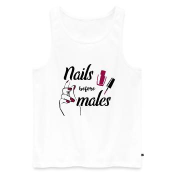 Cloueuse Nails Before Males Idée cadeau pour - Débardeur bio Premium Homme - blanc - Devant - Michal (187cm)