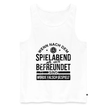 Brettspiele Brettspiel Spieleabend - Männer Premium Bio Tank Top - Weiß - Vorne - Michal (187cm)