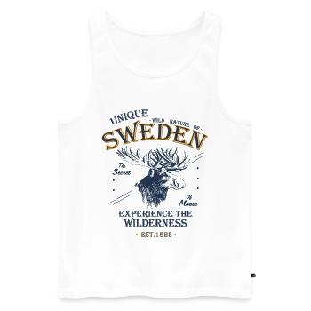 Suède - Nature sauvage unique de la Suède - Débardeur bio Premium Homme - blanc - Devant - AI Model Male 178 light (178cm)