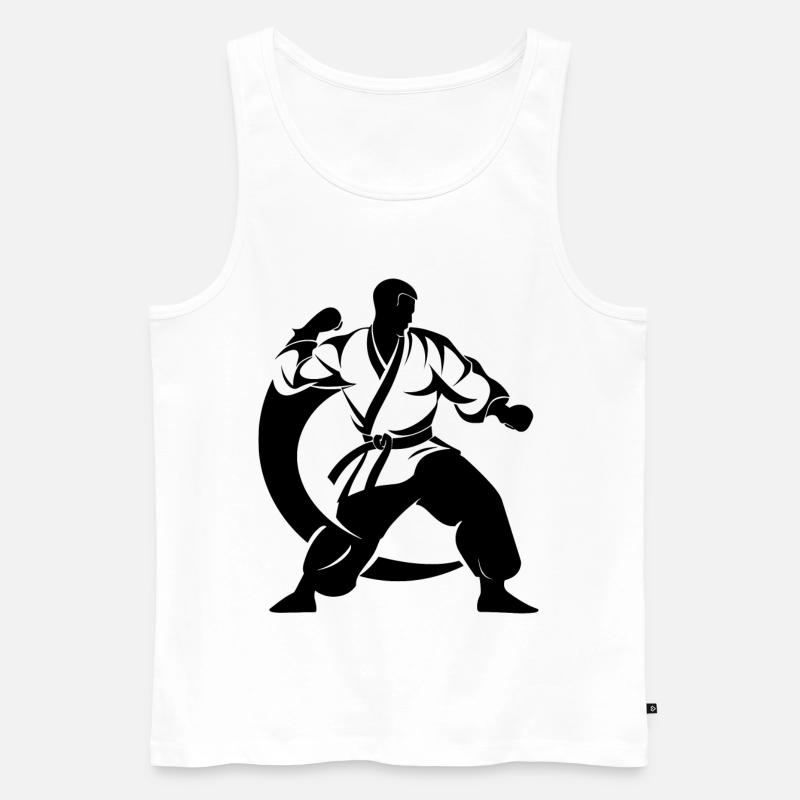 Karateka - Männer Premium Bio Tank Top - Weiß