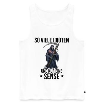 So many idiots and only one scythe - Grim Reaper - Men's Premium Organic Tank Top - white - Front - AI Model Male 178 light (178cm)