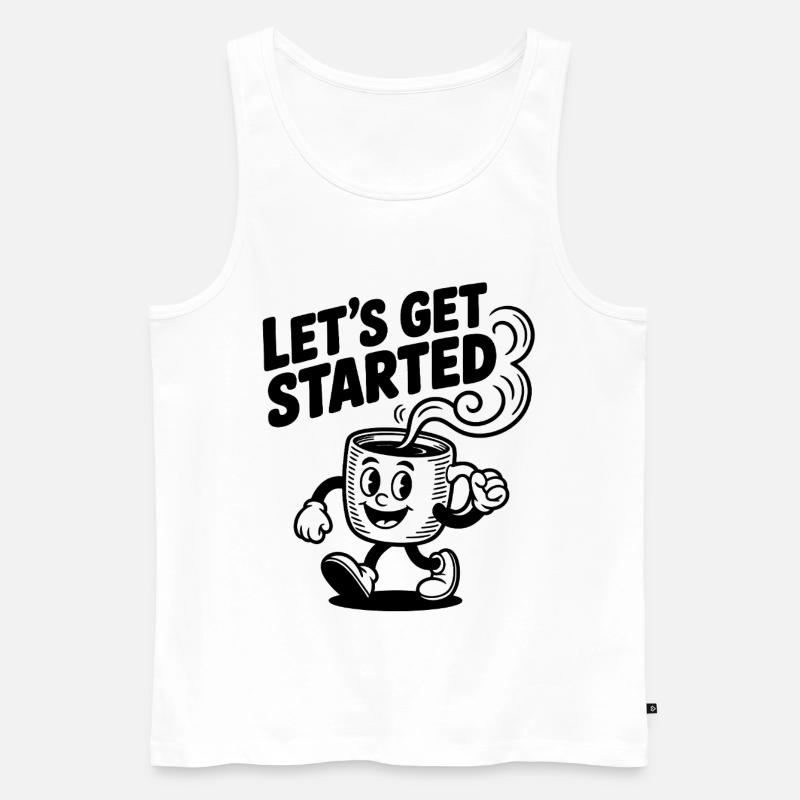 Let’s Get Started Kaffeetasse - Männer Premium Bio Tank Top - Weiß
