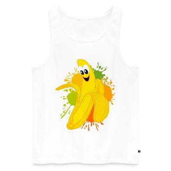 Explosion de couleur banane joyeuse - Débardeur bio Premium Homme - blanc - Devant - Michal (187cm)