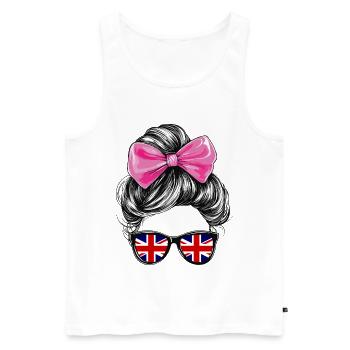 United Kingdom UK Flag Woman Sunglasses - Men's Premium Organic Tank Top - white - Front - Michal (187cm)