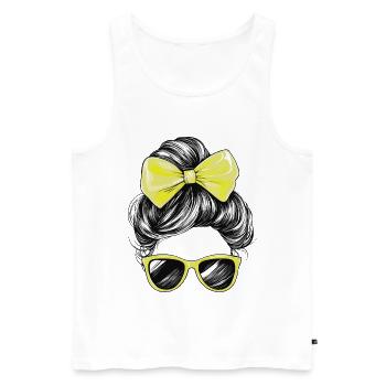 Woman Sunglasses Hair Bow Girl Yellow - Men's Premium Organic Tank Top - white - Front - AI Model Male 178 light (178cm)