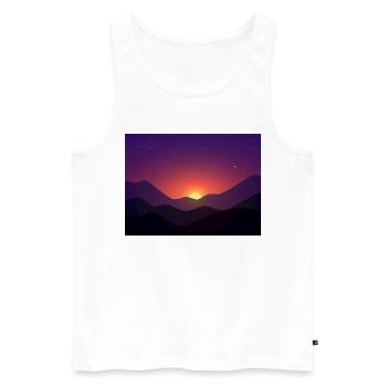 Montagne du Couchant en pente - Débardeur bio Premium Homme - blanc - Devant - AI Model Male 178 light (178cm)