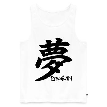 Le mot rêve en japonais (noir) - Débardeur bio Premium Homme - blanc - Devant - AI Model Male 178 light (178cm)