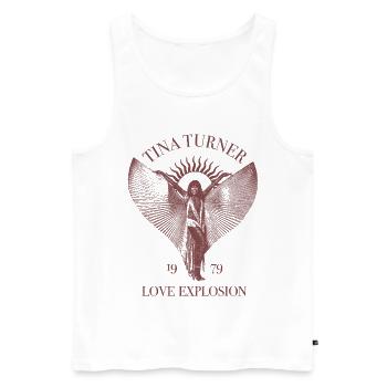 Tina Turner 1979 Love Explosion - Männer Premium Bio Tank Top - Weiß - Vorne - AI Model Male 178 light (178cm)