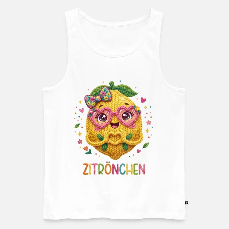 Zitrone Zitrönchen - Männer Premium Bio Tank Top - Weiß