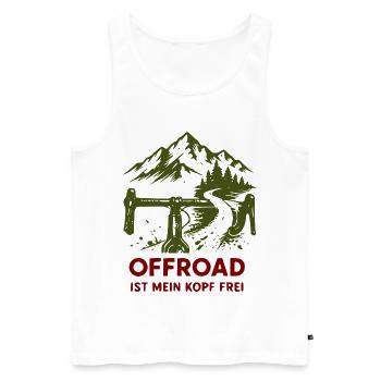Offroad Freiheit Bergpfad - Männer Premium Bio Tank Top - Weiß - Vorne - Michal (187cm)