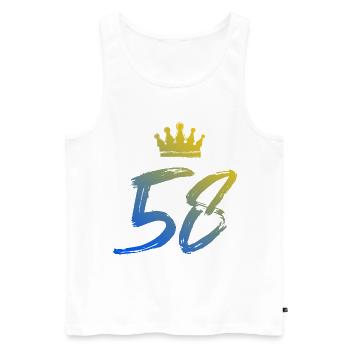 58 Couronne numérique - Débardeur bio Premium Homme - blanc - Devant - Michal (187cm)