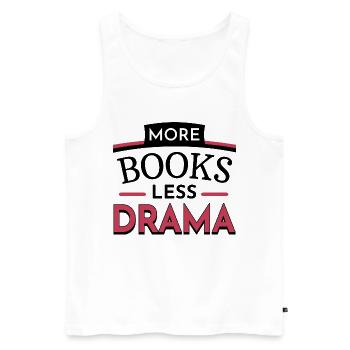 More Books - Men's Premium Organic Tank Top - white - Front - AI Model Male 178 light (178cm)