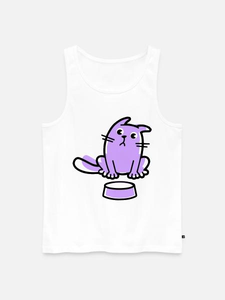 Lila Katze - Männer Premium Bio Tank Top - Weiß